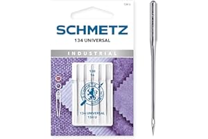 SCHMETZ | 5 Agujas para máquinas de coser | 134 Universal | 134 U | Grosor 90/14 | Con rabo redonda de 2 mm para los sistemas 134, 134R, DPx5, 135X5 / SY 1955