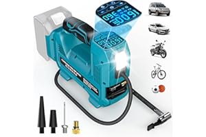 Ecarke Compresseur à air Portatif pour Makita 18V batteries, Max. 11 bars, Gonfleur Auto avec Manomètre Digital, Pompe à Air pour Voiture, Moto, Vélo, Ballons de Sport - Sans Batterie