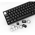 XVX Wob Keycaps 168 Keys, Double Shot PBT Custom Keycap Set, Minimalist Style White on Black Keycaps, Cherry Profile Keyboard Keycaps for Cherry Gateron MX Switches Mechanical Keyboard