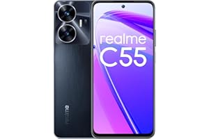 realme C55 Smartphone 4g, 64-Megapixel-Kamera mit KI, bis zu 6 GB RAM + 128 GB ROM, 33 W SUPERVOOC-Aufladung, großer 5000-mAh-Akku, ultradünnes 7,89-mm-Design, schwarz in regnerischer Nacht