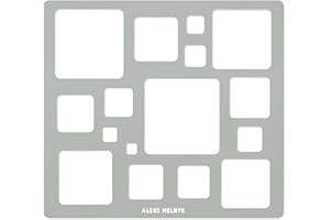 Aleks Melnyk No.209 Metal Squares Template, Stencil, Squares Master, Art Tool, Isometric Drawing Template, Lapidary, Cabochons, Geometric Ruler, Jewelry Templates