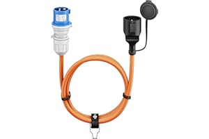 goobay Cavo adattatore CEE per caravan, 1,5 m, spina CEE a presa con contatto di protezione, uso esterno con IP44, 76223