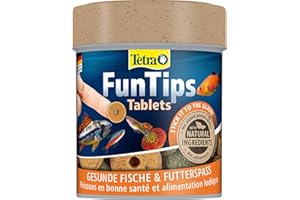 Tetra FunTips Tablets – Comprimidos de alimento que se adhieren al cristal del acuario, para supervisar a los peces, 75 comprimidos