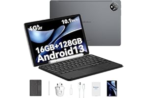 Blackview Android 13 Tablet Tab80 10.1 Inch Tablet, 16GB RAM 128GB ROM TF 2TB,Tablets With Sim Card Slot Support 4G Let And 5G Wifi, 7680MAH, 13MP,Gps,Tablet With Pen And Keypads 2-Year Warranty-Gray