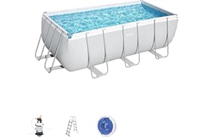 Bestway 56457 - Piscina Desmontable Tubular Power Steel 412x201x122 cm Depuradora de arena de 3.028 litros/hora