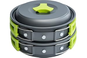 MalloMe Camping-Kochgeschirr-Set für Rucksackausrüstung – Camping-Kochset – tragbarer Campingkocher und Rucksackkocher kompatibel – Camp-Zubehör-Ausrüstung