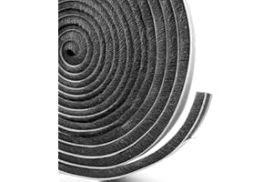 MARICATO Bürstendichtung Selbstklebend 9 mm (B) x 9 mm(D) x 6 M(L), Bürstendichtung Rolladen für Fenster, Schiebetüren, Türbürstendichtung Dichtungsband Insektenschutz für Garderobe Tür - Schwarze