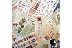 TA MERRY Set di 3 set di adesivi e carta vintage per scrapbooking, 90 adesivi retrò e carta decorativa, accessori per scrapbooking, bullet journaling, album fotografici, taccuini, diari, lettere