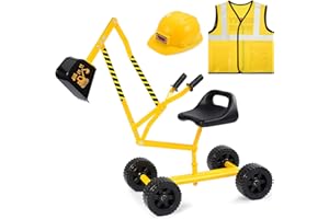 NAXUDCOO Bagger Spielzeug für 3-8 Jahre alte Jungen: Aufsitzbagger Spielzeug Sandbagger auf Rädern, Sandspielzeug Strandspielzeug Konstruktionsspielzeug, Geschenke für 3 4 5 6 7 8 Jahre alte Jungen