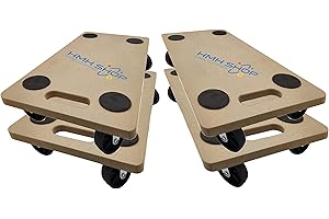 4x HMH-Shop Rollbrett (LxBxH) 58cm x 30cm x 12cm Transportroller MDF Möbelroller Möbelhund Roller bis 200 kg Transportbrett Helfer Umzugshelfer Möbelroller 1,8cm Brettdicke