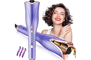 HOJOCOJO Arricciacapelli Automatico Professionale, Ferro Arricciacapelli Intelligente in Ceramica Con Ioni Negativi,4 Temperatura per Capelli Lunghi o Corti Asciutti