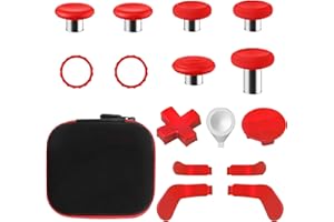 INROBERT Pouce de Remplacement pour la Manette Xbox One Elite Series 2, kit d'accessoires Joystick Magnétique Métallique Compatible avec la Manette sans Fil Xbox Elite Series 2 Core (Rouge)