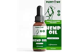 Pawsome Products® Calming Hemp Oil for Dogs & Pet | Stress & Anxiety Relief Supplement | Hip & Joint Support | Healthy Skin | Omega 3, 6, 9 | Dog Multivitamin with Vitamin C, A, B, D, E | 30 ml