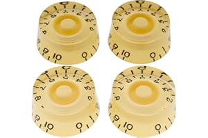 Musiclily Pro Metrische Gitarre Knöpfe Potiknöpfe Speed Knobs für Epiphone Les Paul Style E-Gitarre Bass, Creme(4er Set)