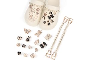 OWill 16PCS Accessoires de Fleur de Chaussure en Strass, Décorations de Chaussures de Bricolage, Breloques de Chaussures pour Femme Sabots Ornements de Chaussure Bricolag, Crocs Charms Accessoires