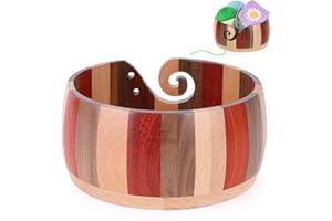 ‎AEELIKE Aeelike Yarn Bowl Large 21 x 10 cm, Extra Large Wool Bowl Wood for Various Wool, Yarn Bowl Large Prevents Tangling, Portable Knitting Bowl Yarn Bowl with Holes