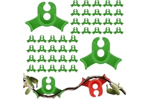QIMMU 40 Stück Pflanzenbieger,Lst Clips,90 Grad Low Stress Training Clips,Pflanzenclips,Zum Biegen von Pflanzenstämmen und Ändern der Wuchsrichtung(Grün)