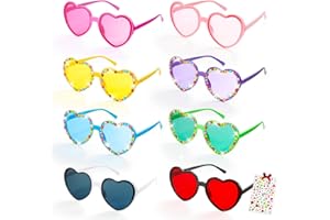 FIDWOD 8 PCS Heart Shaped Party Glasses: Festival Accessories Decoration for Kids Adults - Party Bag Fillers Stocking Stuffers
