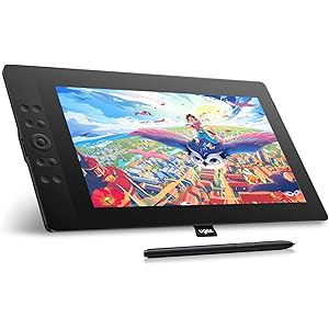 UGEE 15.4 inch Drawing Tablet with Screen,143% sRGB UE16 Computer Graphics Tablet with Full-Laminated Screen 8+1 Hot Keys 16K