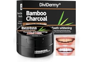 DIVIDERMY Polvere Sbiancante Denti, Sbiancamento Denti Professionale, Polvere Sbiancante per Denti, Rmuovi Tartaro Denti, Sbiancare e Pulizia Dei Denti e Alito Fresco,60g(Nero)