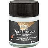 Kreul 99400 - Überzugslack für Blattmetall, 50 ml, hochglänzender, transparender Schutz- und Überzugslack für mit Blattmetall