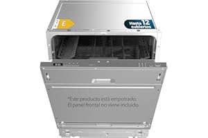 Cecotec Lave-vaisselle Intégrable 60cm Bolero Aguazero 6110 Full-BI. 1850W, 12 Couverts et 7 Programmes, Fonction Demi-charge, Programme 3 en 1, Départ Différé, Dry+ et KidBlock, Panier à Couverts.