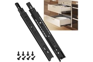 SHUHANG Drawer Runners Cabinet Drawer Slides Heavy Duty 45 kg Load Capacity Full Extension Ball Bearing Slides 300mm, Side Mount 1 Pair, Black