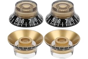 SEAFRONT 4 Pezzi Chitarra Elettrica Top Hat Manopole Volume Controllo Tono Potenziometro Manopole Tono Nero Set Vintage per Accessori per Chitarra Elettrica EPI/LP