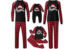 DKLOVIFU Weihnachtspyjama Familie Set Kuschelig Matching Schlafanzug Damen Herren Partner Baumwolle Christmas Pyjama Kinder Jungen Mädchen Familie Pyjamas Weihnachten Bedruckte Nachtwäsche