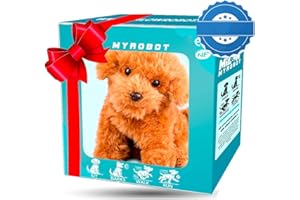 LLDYAN Milow Robot Puppy, Milow - My Realistic Robot Puppy, Toy Dogs That Walk and Bark, Battery Realistic Barking Dog Toy Walking Electronic Pets, Interactive Plush Pet Kids Toys, Gift for Girls Boys (B)