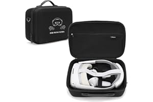 BEISDIRECT Hard Carrying Case for Pico 4 Ultra Accessories, All-in-One Storage Bag Travel Case Shoulder Bag for VR Headset, Controller and Other Accessories, 31 * 21 * 13.5cm (Black)