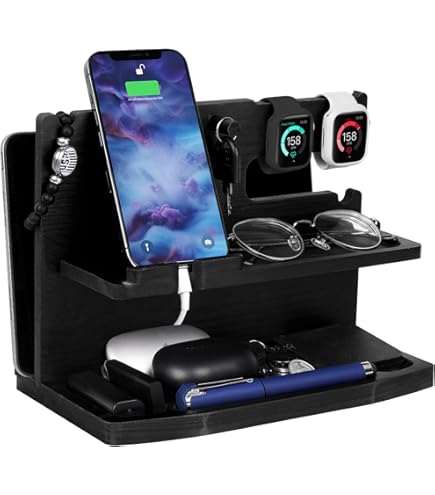 Station D'accueil Pour Téléphone En Bois Pour Hommes Organisateur Pour Hommes Cadeaux Pour Hommes Pour Anniversaire Idees De Noel Pour Hommes Ebene