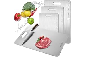 KIKIIKE Titanium Cutting Board 2025 New Upgrade 100% Pure Titanium Cutting Boards for Kitchen - Double-Sided Food-Grade Chopping Board Non-Stick Durable and Easy to Clean (18 x 12 in)