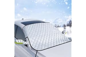 HUANGLG Windscreen Covers Frost, Car Windscreen Cover for Winter, Car Screen Cover Winter Thicken for Snow Ice Frost Sun UV Protection, Perfect for Cars and SUVs (63'' x 51'')