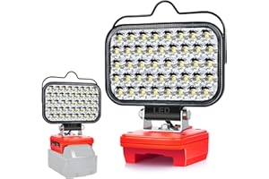 Edtran Battery Lamp for Milwaukee M18 18 V, 80 W Wireless LED Work Light Battery, 8000LM Bright LED Spotlight, Portable Floodlights, Construction Site Lamp, Battery Headlight with Type C and USB