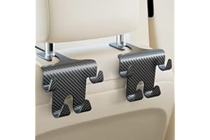 TICARVE Car Seat Hooks Auto Headrest Hooks for Car Back Seat Hooks Car Headrest Hooks Car Handbag Hook, 2 in 1 Car Storage Hooks for Purses, Handbags and Umbrellas (2 Pack)