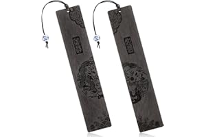 WJIAAA Lot de 2 marque-pages en bois pour les amateurs de livres - Fait à la main - Sculpture naturelle - Vintage - Pour les lecteurs, les enseignants, les hommes et les femmes