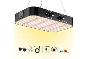 MEISHILE 1200w Lampada per Piante, Dual Dimming VEG BLOOM Dual Mode Lampada per Piante, Grow Light LED, Lampada Coltivazione LED per Grow Tent, Crescita idroponica(Scheda Quantum)