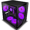 KEDIERS PC Case 7 PWM Cases Fans,ARGB Mid Tower ATX Gaming Computer Case with 3*Tempered Glass,Type-C, USB3.0 * 2,W01 (Bronze) (White) (C770)