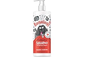 BUGALUGS Dog Shampoo for Itchy Skin Antibacterial And Antifungal Natural Safe Sensitive Formula - Fast Absorbing Skin Cooling First Aid relief For Cuts Grazes Skin Irritation