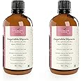 VITALAB Vegetable Glycerin USP Food Grade liquid for Face Skin Hair lips Cake Fondant baking, Non GMO Gluten Free Vegan Glycerine soap base, 2 x 100g Glass Bottle, small, 2x 3.5 fl oz