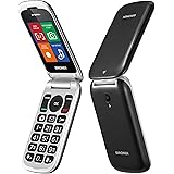 Brondi Stone+ - Cellulare con apertura a conchiglia e flip attivo, Dual Sim, Display 2.4 pollici, Nero