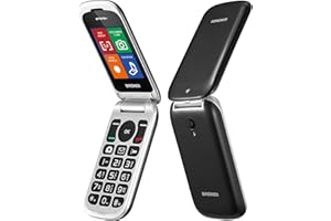 Brondi Stone+ - Cellulare con apertura a conchiglia e flip attivo, Dual Sim, Display 2.4 pollici, Nero