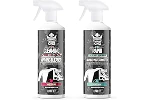 Caravan King - Awning Cleaner & Waterproofer Bundle - 2 x 1L Sprays for Caravan Awnings, Canopies & Tents, Removes Dirt & Long-Lasting Waterproof Protection
