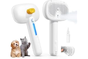‎ROJECO ROJECO Katzenbürste mit Dampf, Multifunktionale Katze Steamy Brush,3-in-1 gegen Unterfell & Verfilzungen,3 Sprüh-Modi & Selbstreinigung,Für Langhaar, Kurzhaar Katzen Hunde