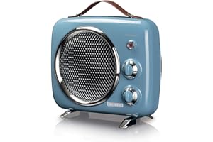 ARIETE Termoventilatore Vintage, Freddo e Caldo, Termostato regolabile, Maniglia per facile trasporto, 2000 W, Verde