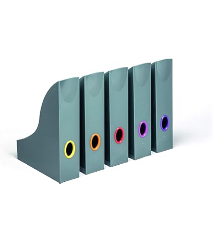 OFFICER PRODUCTS Magazijnmap modern design/ 10 stuks / A4 - kleur: violet transparant/hard kunststof/opengewerkt/bureau-organizer voor tijdschriften/ onbreekbaar