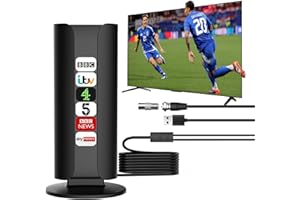 BEITSZ 2025 TV Aerial for Smart TV, 560+ Miles Range Strongest Digital HD TV Antenna Indoor Ourdoor with Amplifier Signal Booster, Waterproof Design Support 4K 1080P HD Local Channels