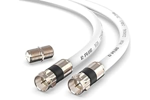 G-PLUG Set per Cavo Antenna Tv 1m – Cavo Internet, Banda Larga, Cavo Antenna TV e Prolunga per Cavo Satellitare – Connettori RG6 a Compressione, Guarnizione in Gomma Bianca
