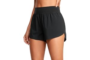 CRZ YOGA Shorts med hög midja och split 3"